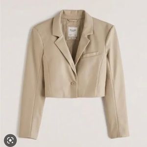 Abercrombie vegan leather blazer